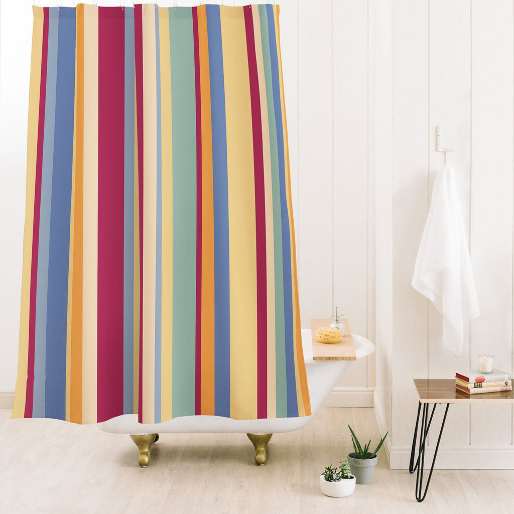 Colour Poems Classic Retro Stripes I Shower Curtain