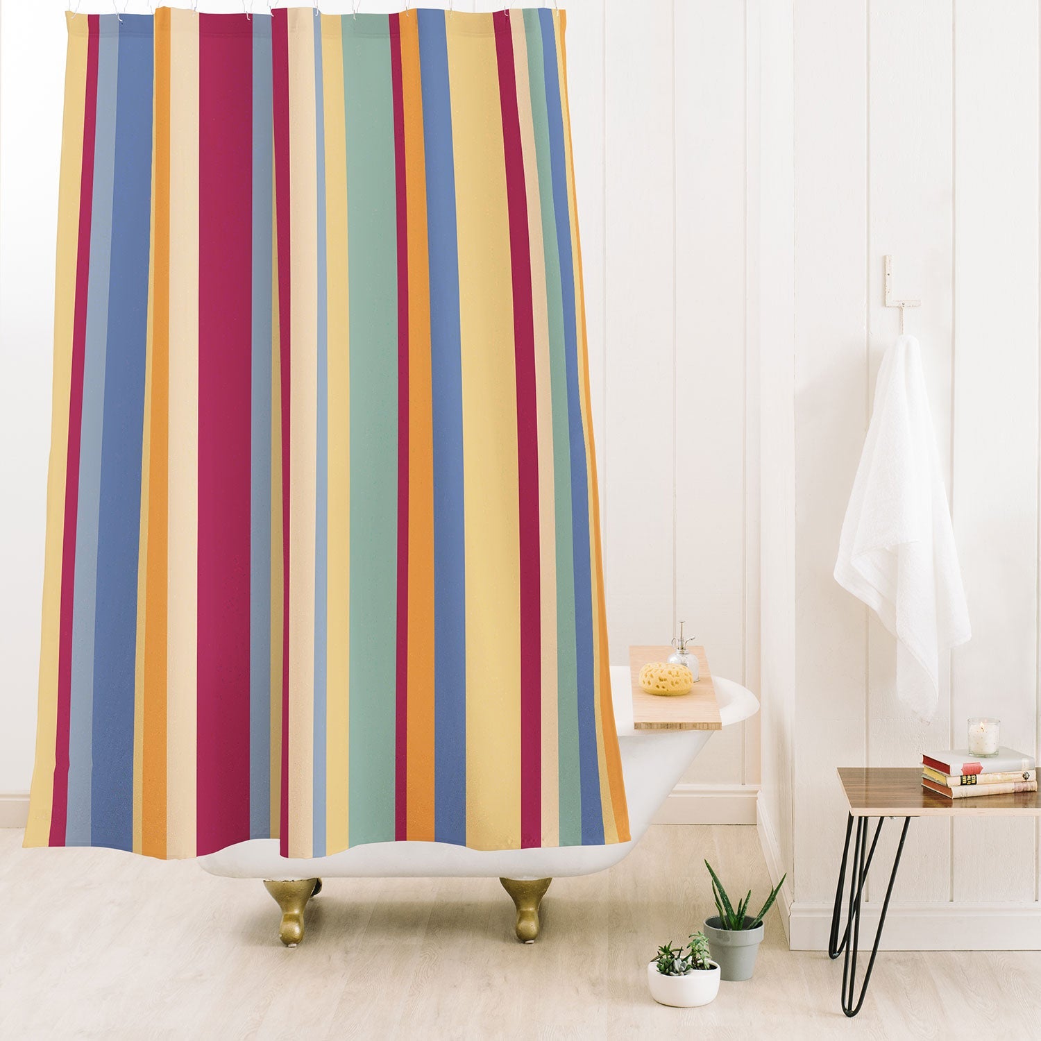 Colour Poems Classic Retro Stripes I Shower Curtain