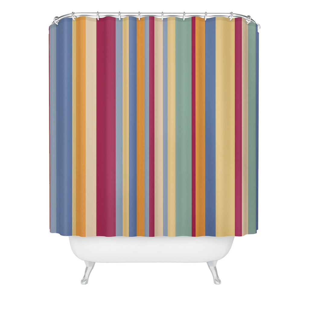 Colour Poems Classic Retro Stripes I Shower Curtain