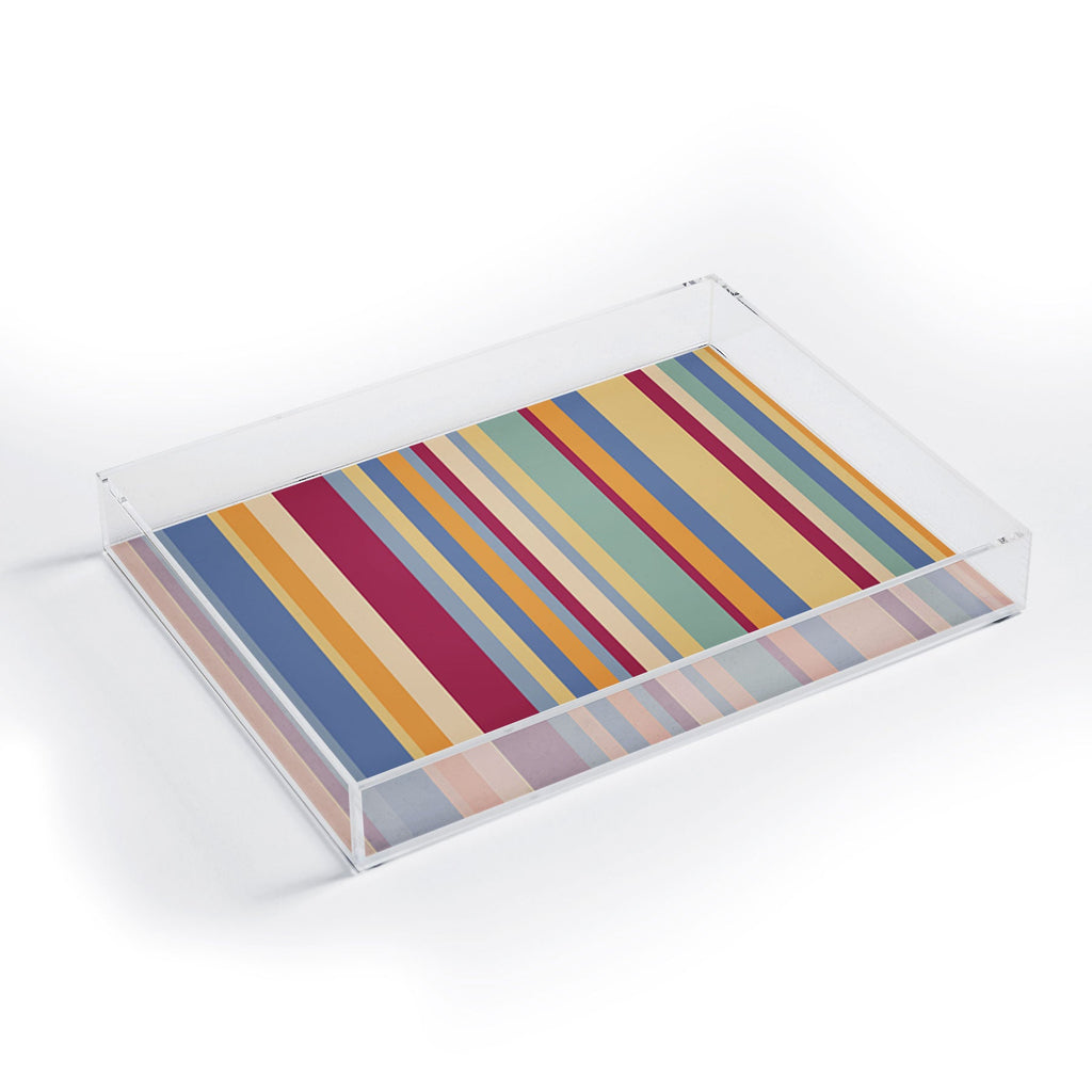 Colour Poems Classic Retro Stripes I Acrylic Tray