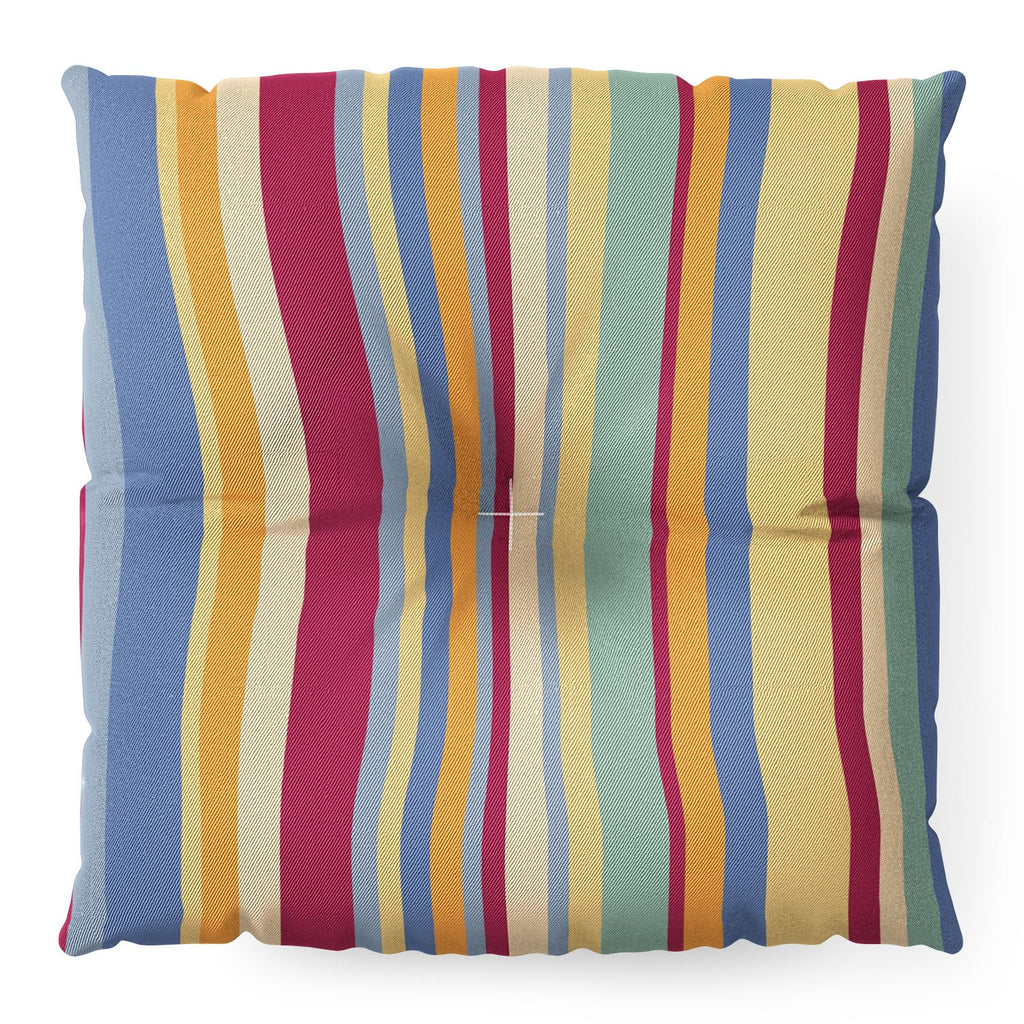 Colour Poems Classic Retro Stripes I Floor Pillow Square