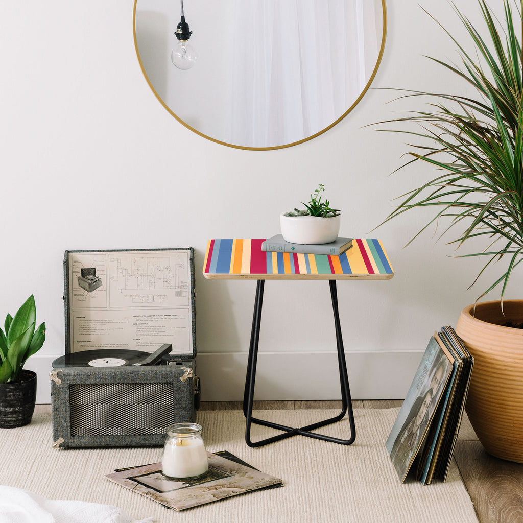 Colour Poems Classic Retro Stripes I Side Table