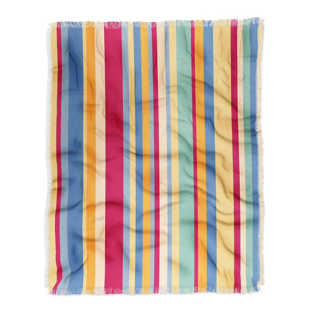 Colour Poems Classic Retro Stripes I Throw Blanket