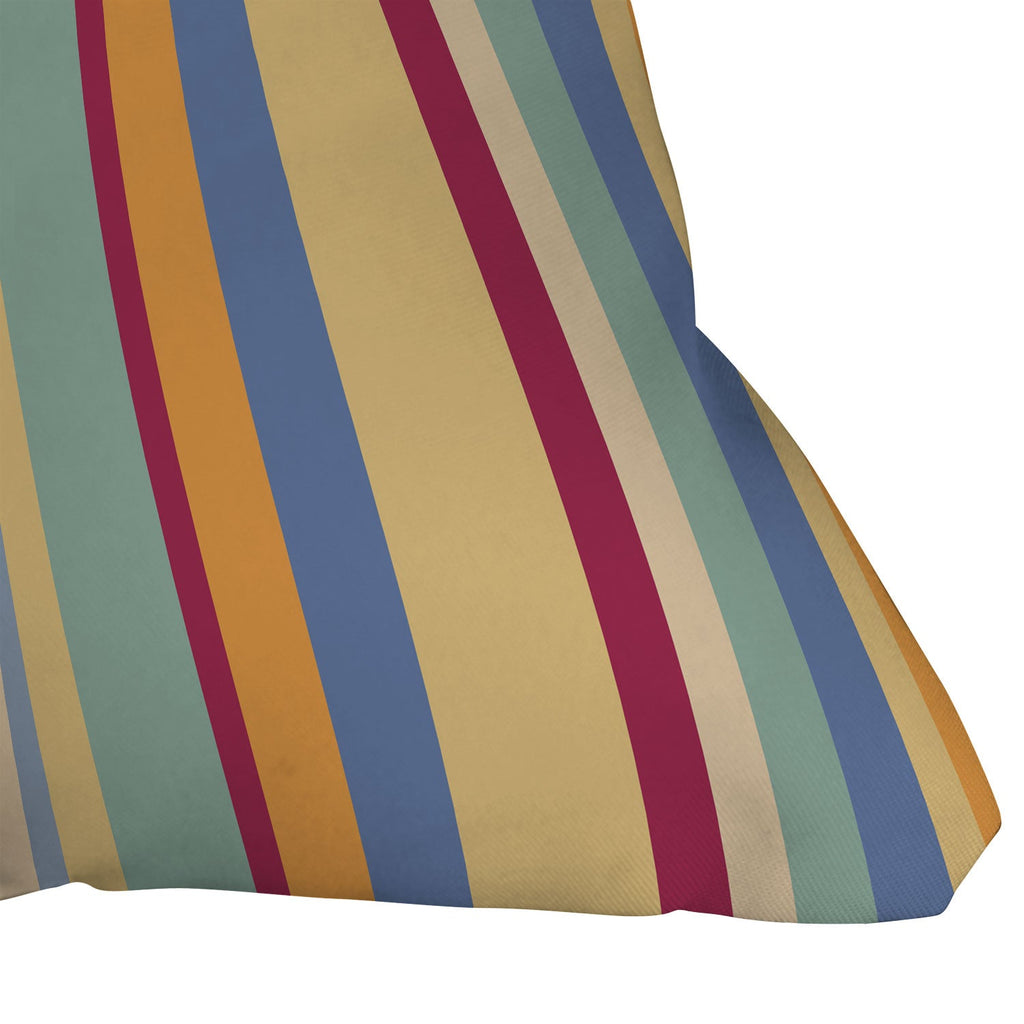 Colour Poems Classic Retro Stripes I Outdoor Throw Pillow