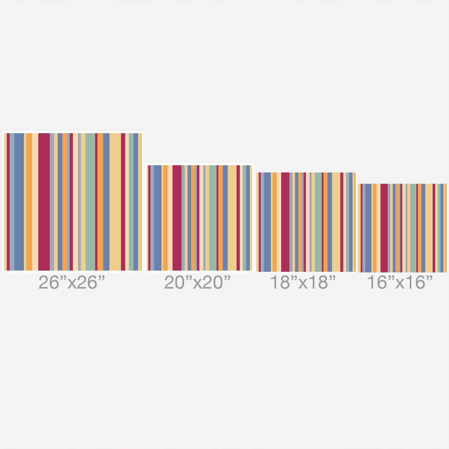 Colour Poems Classic Retro Stripes I Outdoor Throw Pillow