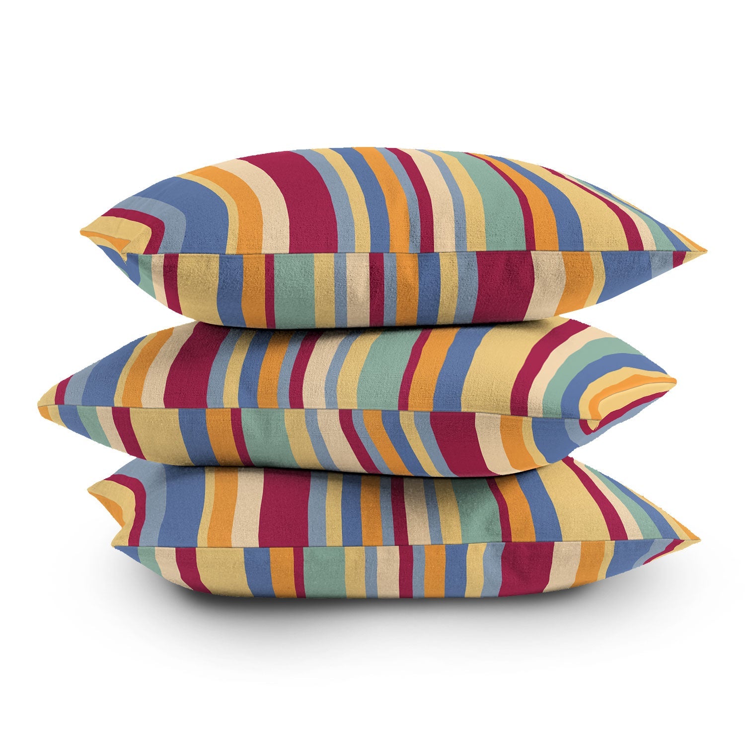 Colour Poems Classic Retro Stripes I Outdoor Throw Pillow