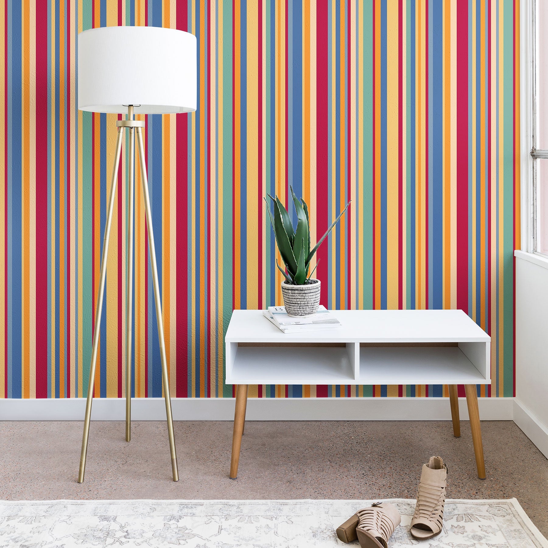 Colour Poems Classic Retro Stripes I Wallpaper