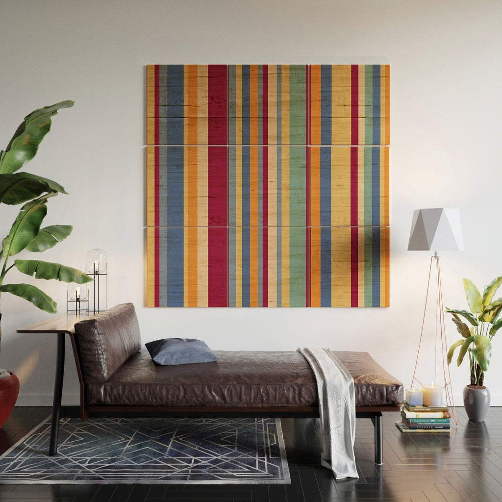 Colour Poems Classic Retro Stripes I Wood Wall Mural