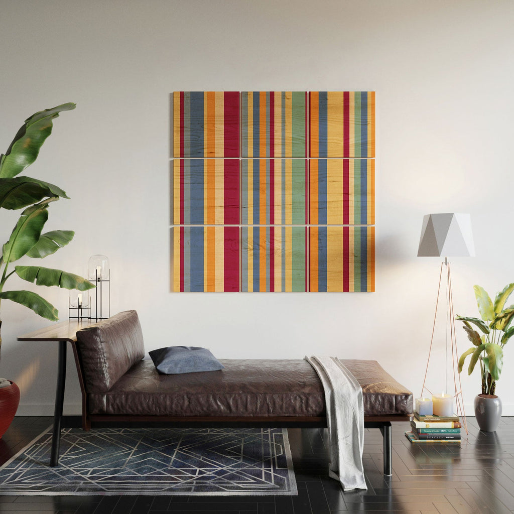 Colour Poems Classic Retro Stripes I Wood Wall Mural