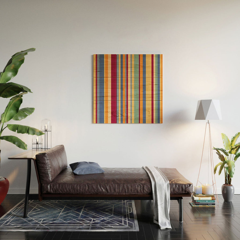 Colour Poems Classic Retro Stripes I Wood Wall Mural