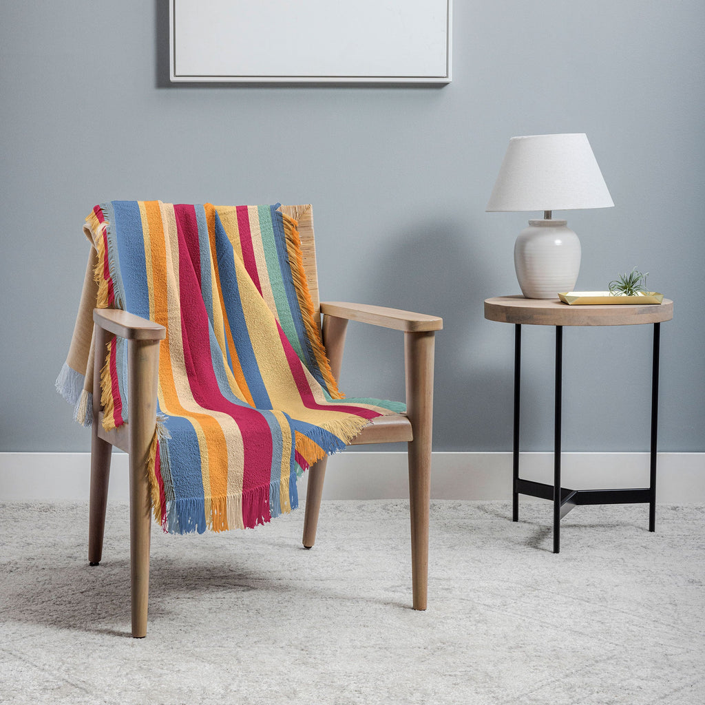 Colour Poems Classic Retro Stripes I Throw Blanket