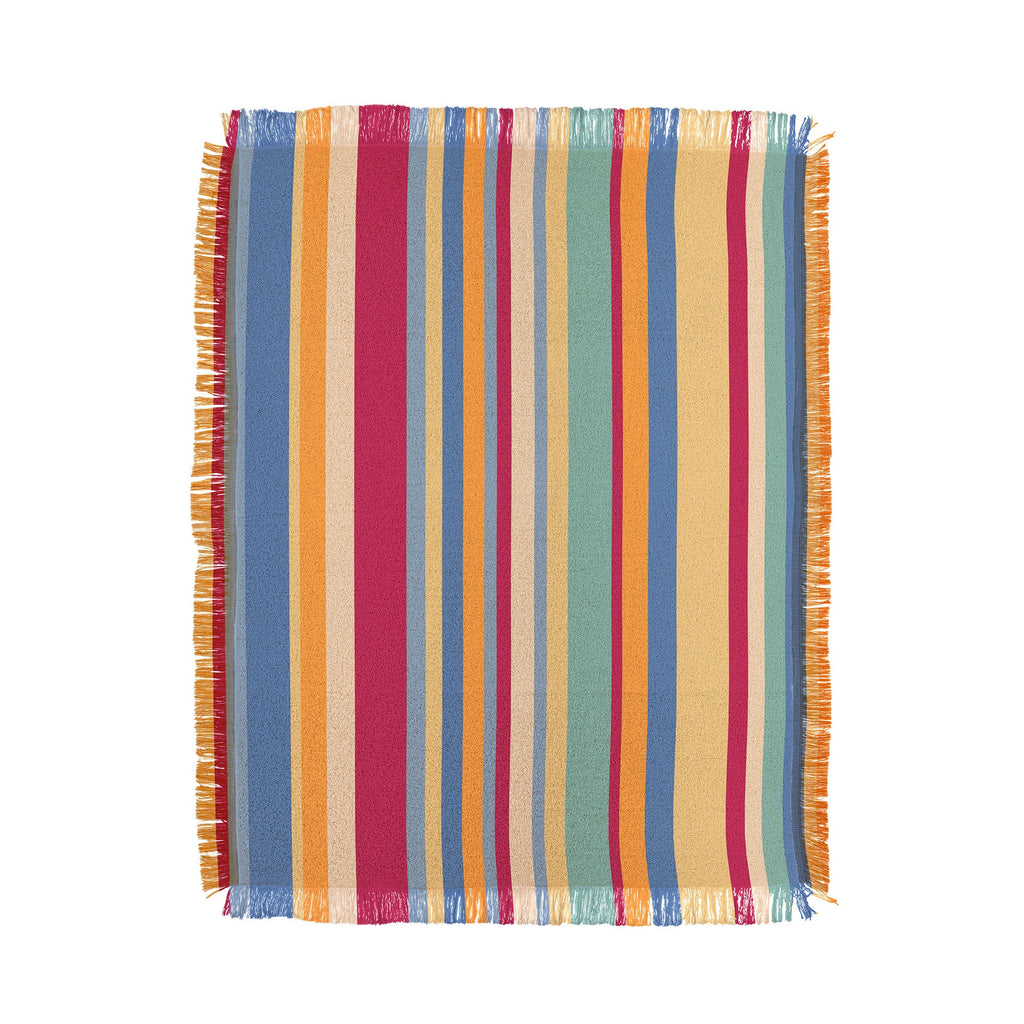 Colour Poems Classic Retro Stripes I Throw Blanket