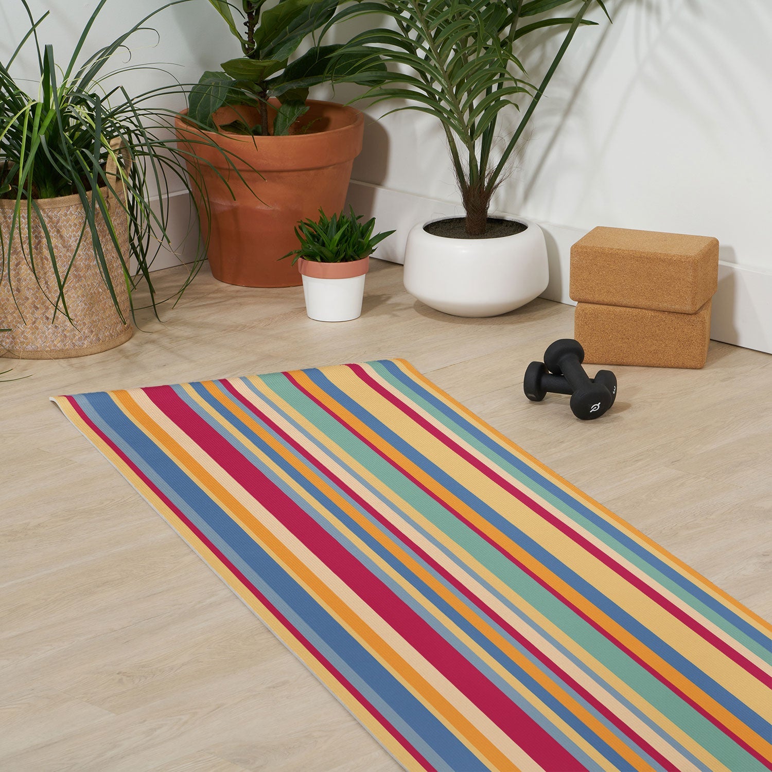 Colour Poems Classic Retro Stripes I Yoga Mat