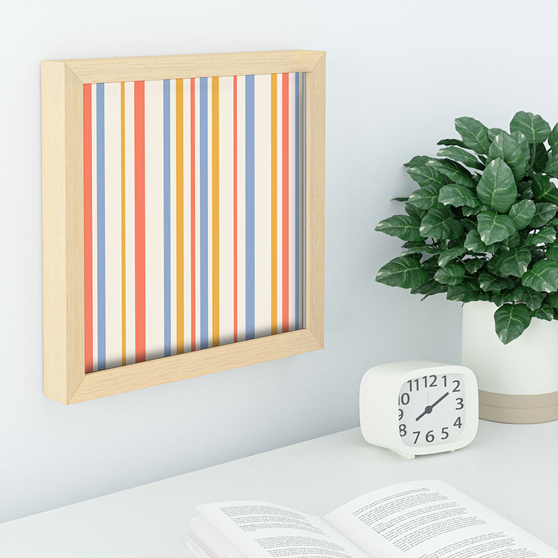 Colour Poems Classic Retro Stripes III Recessed Framing Square