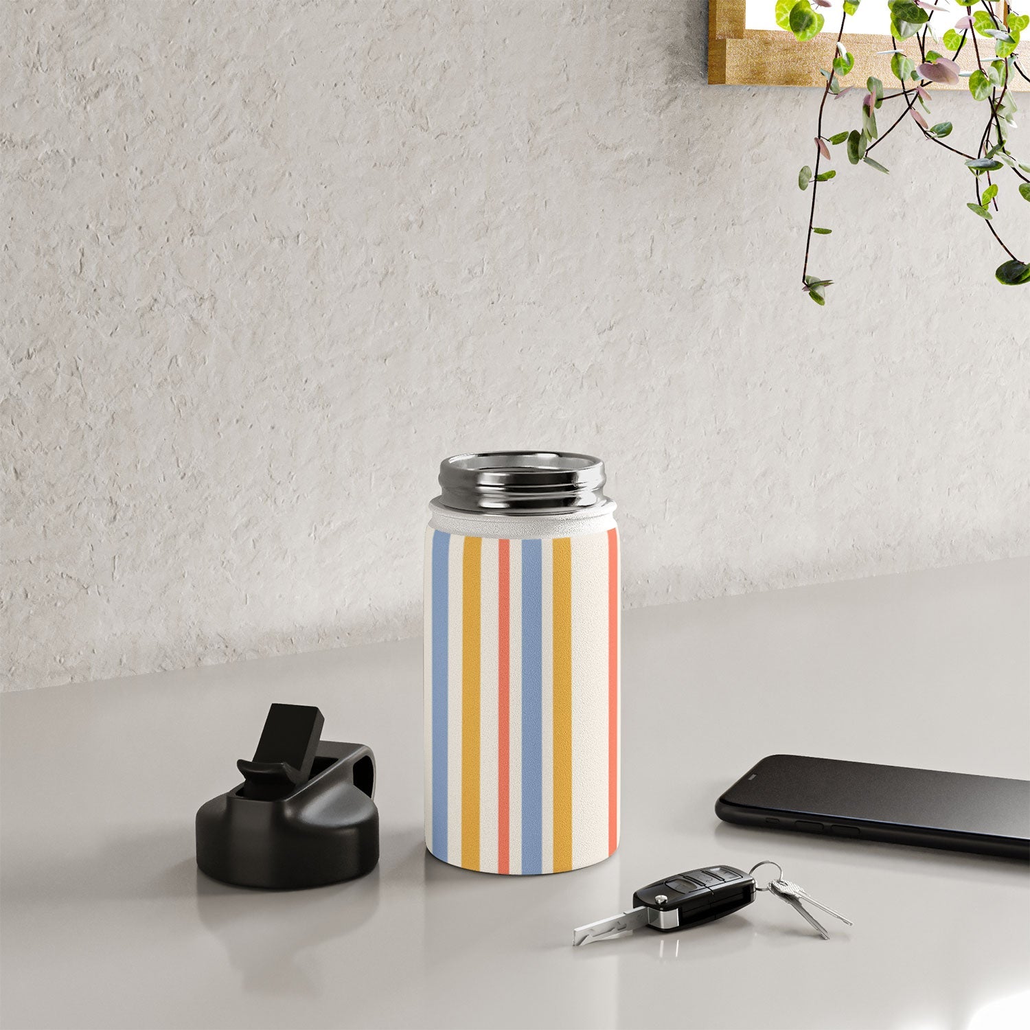 Colour Poems Classic Retro Stripes III Water Bottle