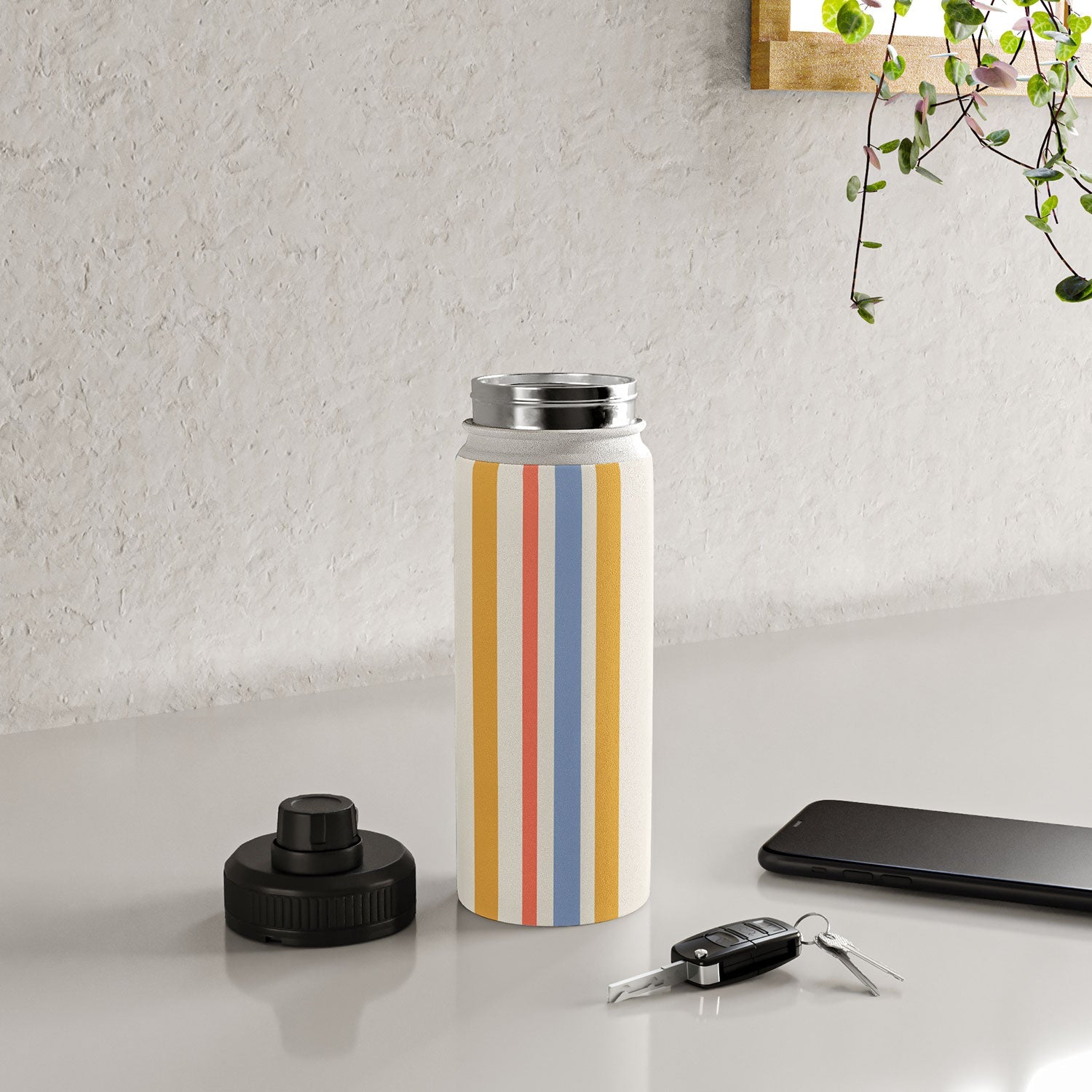 Colour Poems Classic Retro Stripes III Water Bottle
