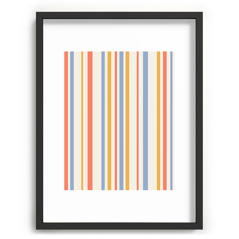 Colour Poems Classic Retro Stripes III Recessed Framing Rectangle