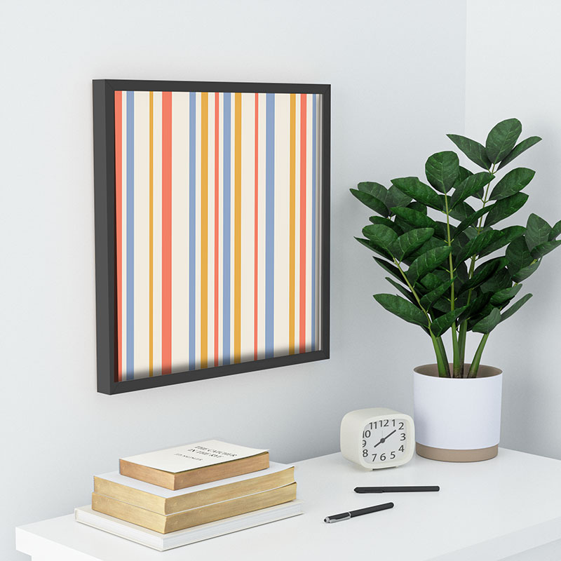 Colour Poems Classic Retro Stripes III Recessed Framing Square