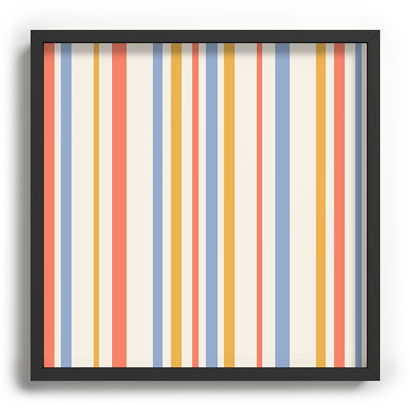 Colour Poems Classic Retro Stripes III Recessed Framing Square