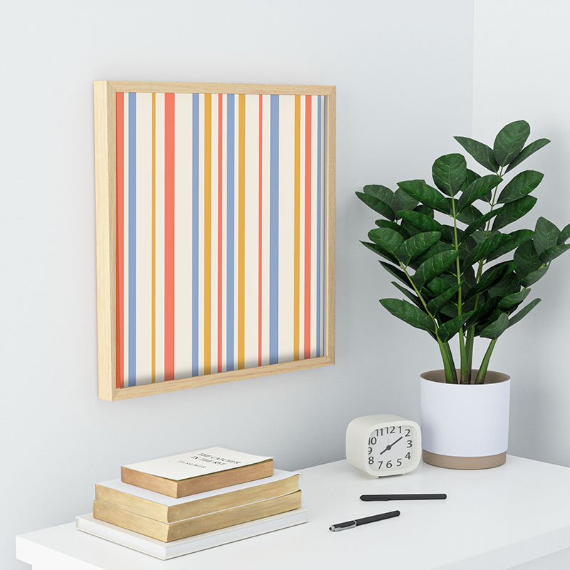 Colour Poems Classic Retro Stripes III Recessed Framing Square