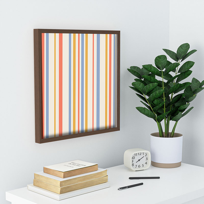Colour Poems Classic Retro Stripes III Recessed Framing Square