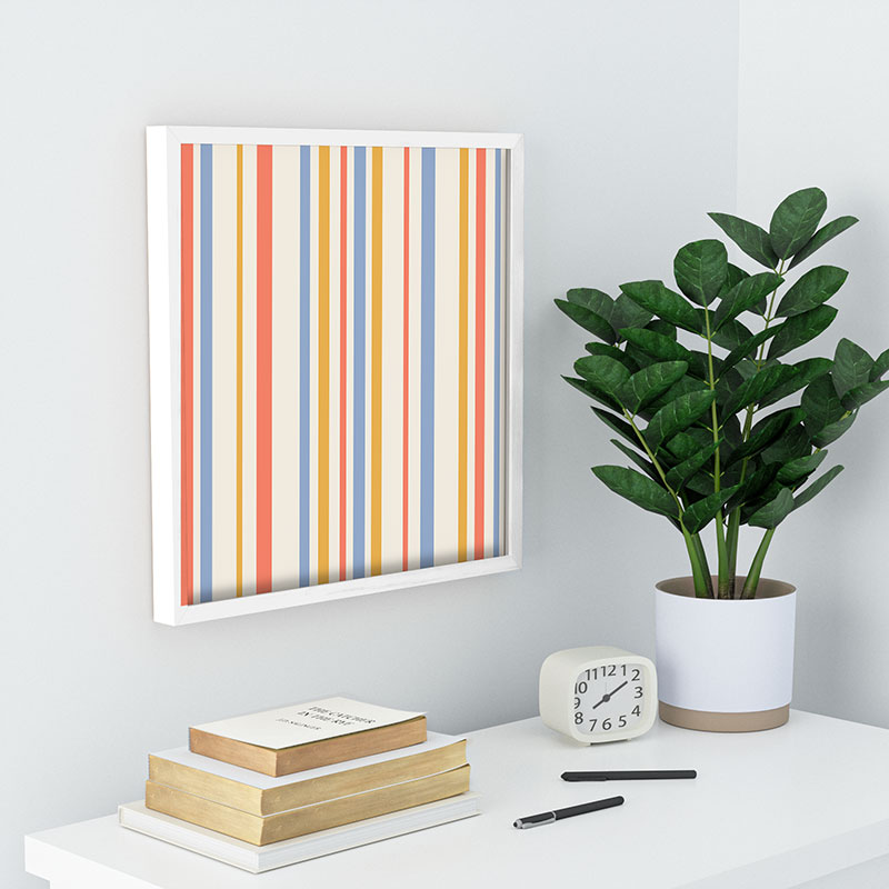 Colour Poems Classic Retro Stripes III Recessed Framing Square