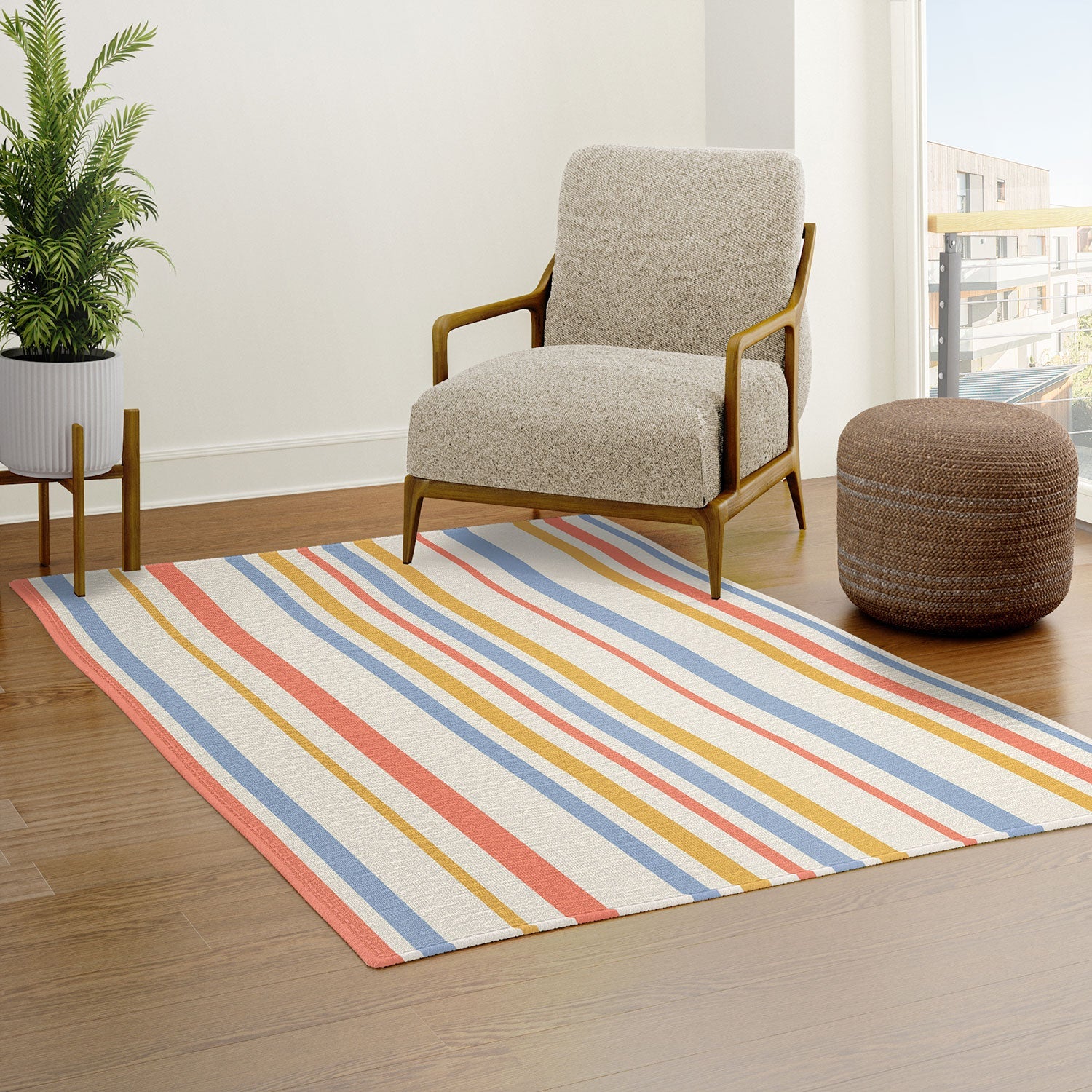 Colour Poems Classic Retro Stripes III Area Rug