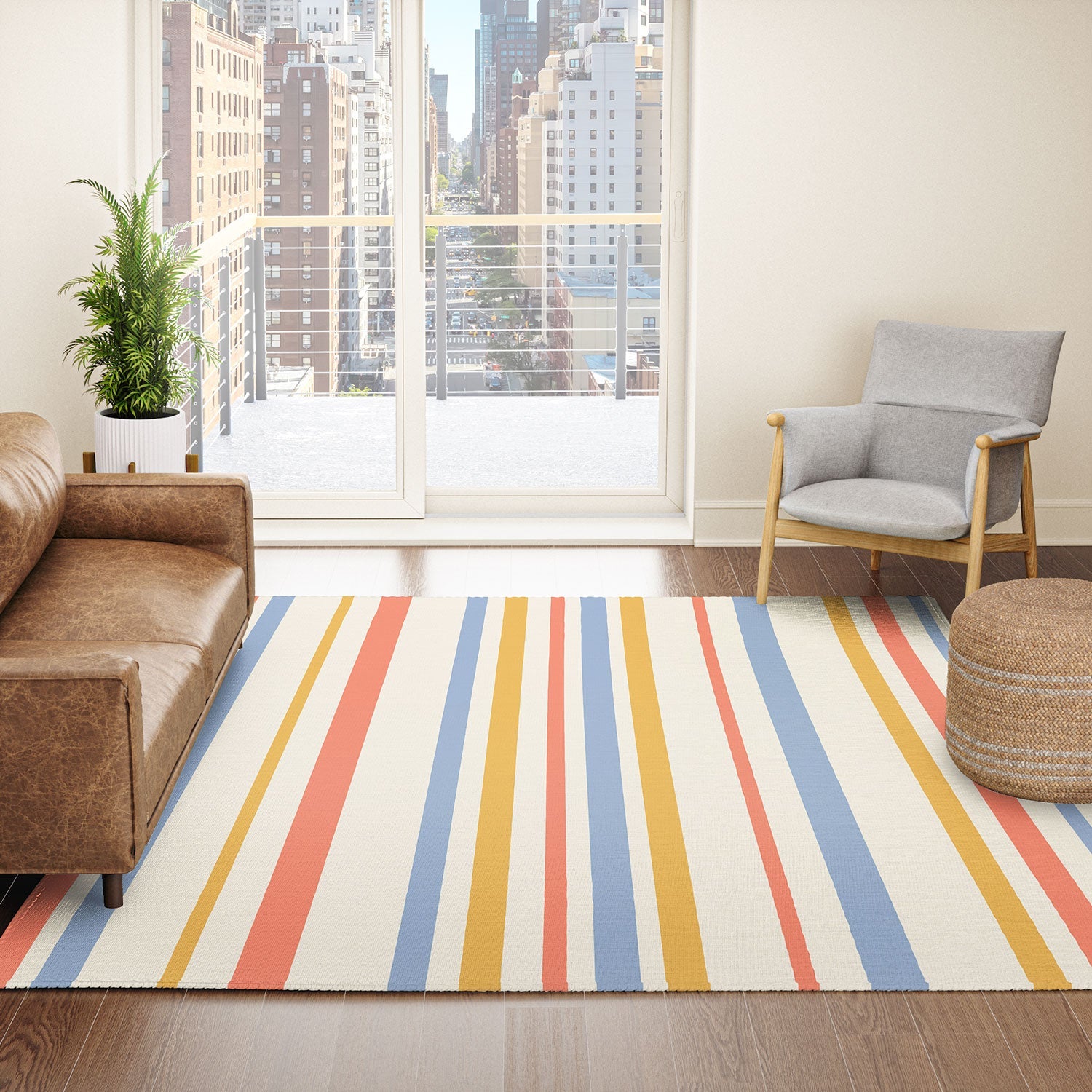 Colour Poems Classic Retro Stripes III Area Rug