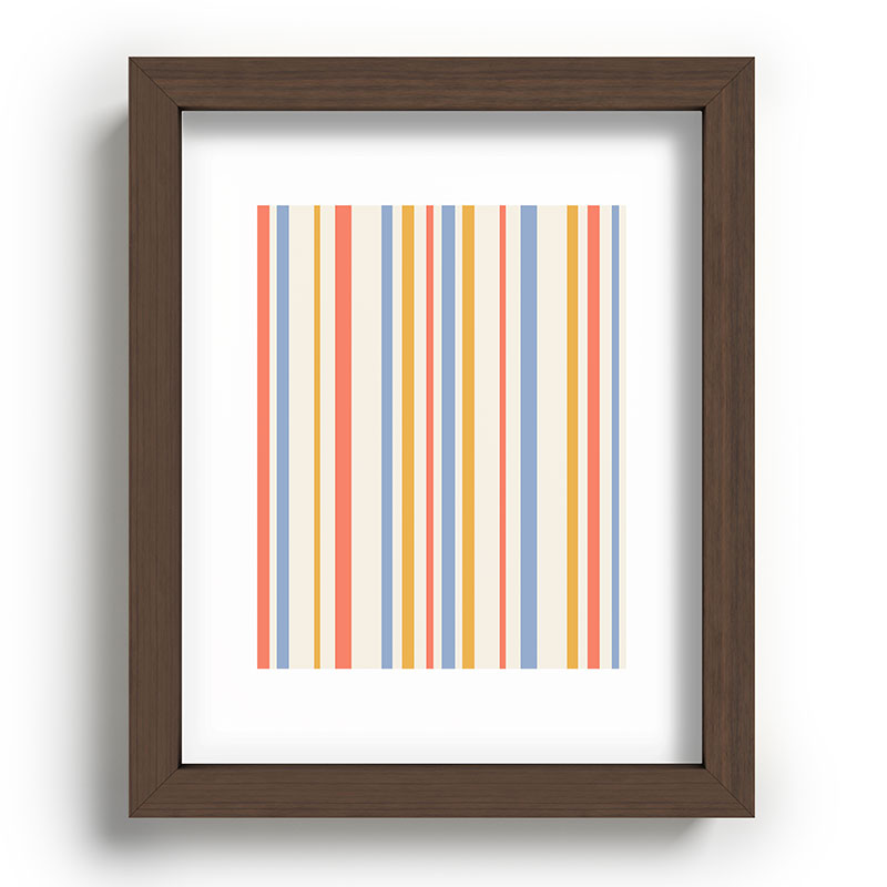 Colour Poems Classic Retro Stripes III Recessed Framing Rectangle