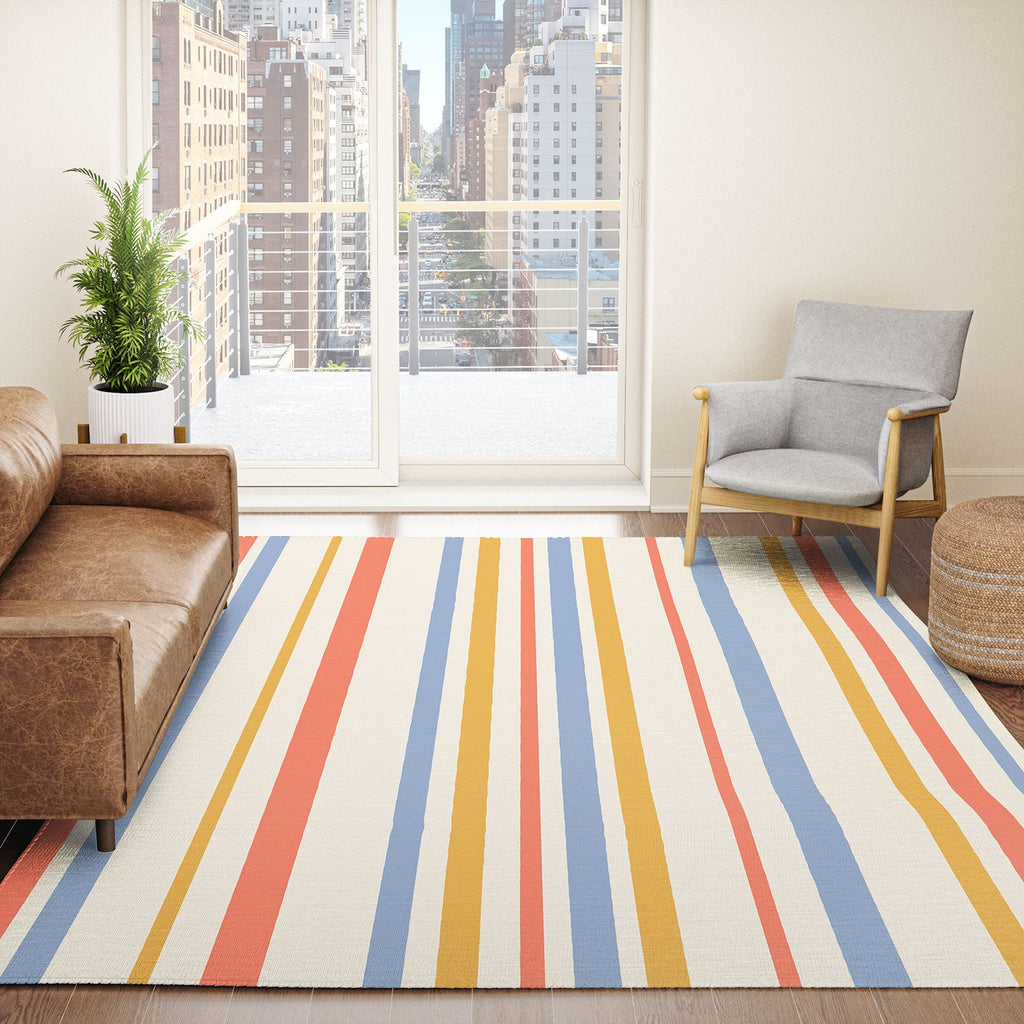 Colour Poems Classic Retro Stripes III Area Rug