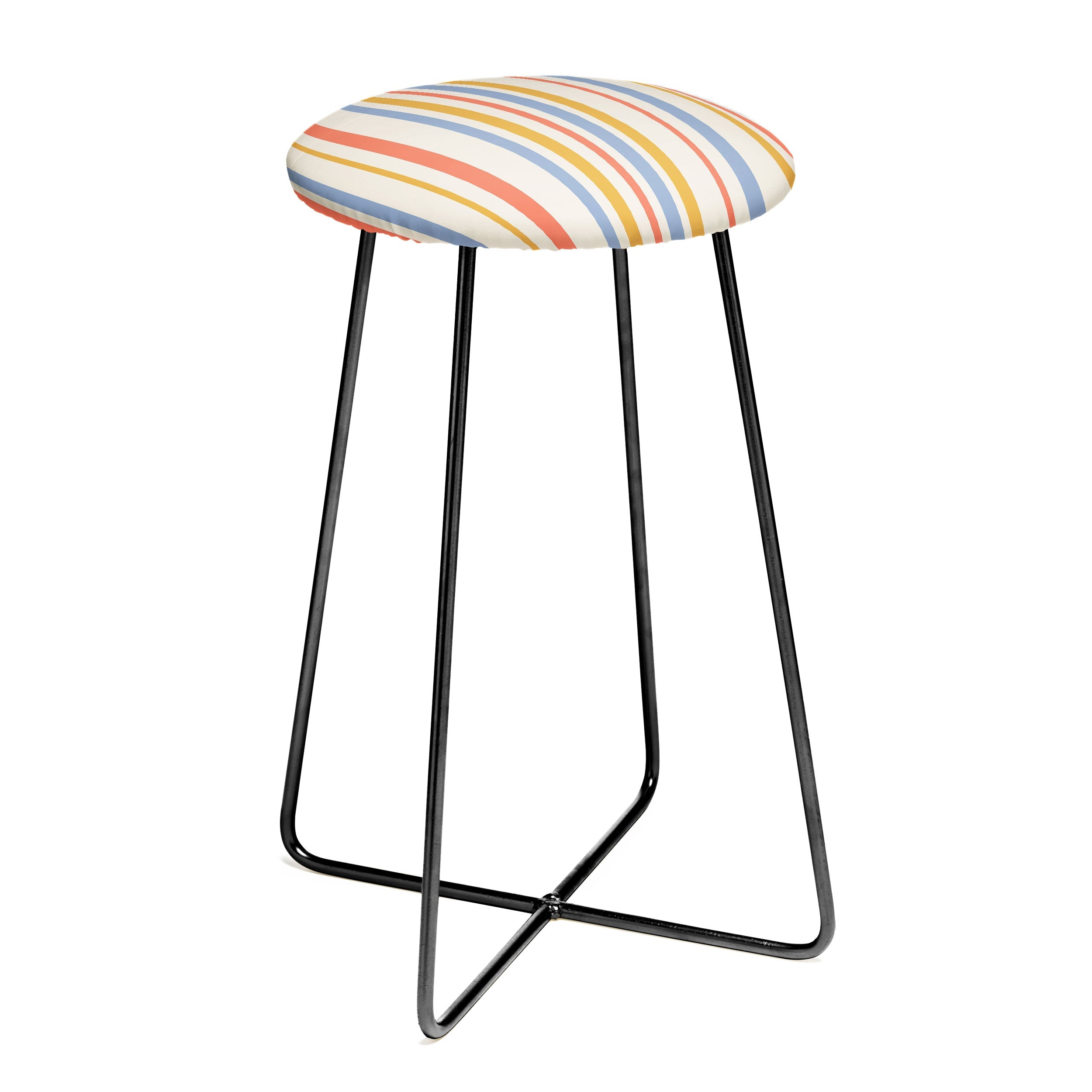Colour Poems Classic Retro Stripes III Counter Stool