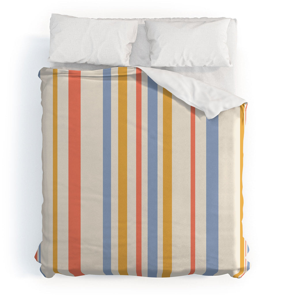 Colour Poems Classic Retro Stripes III Duvet Cover