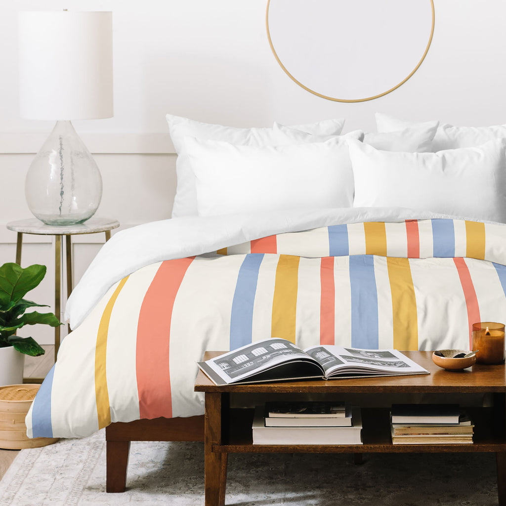 Colour Poems Classic Retro Stripes III Duvet Cover