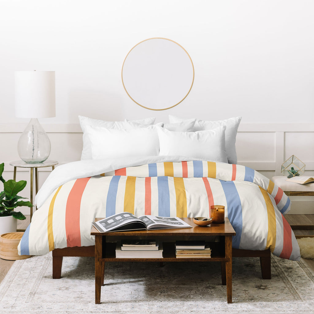 Colour Poems Classic Retro Stripes III Duvet Cover