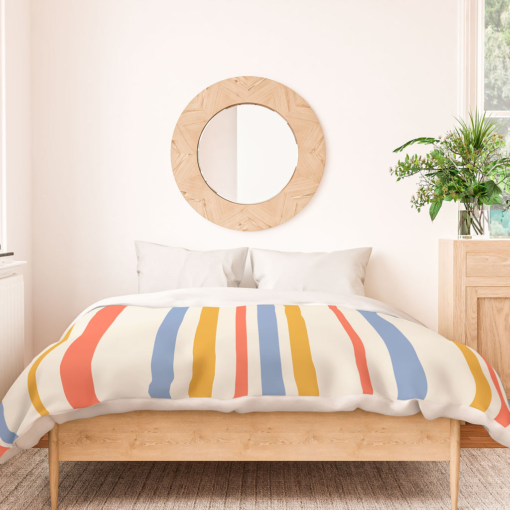 Colour Poems Classic Retro Stripes III Duvet Cover