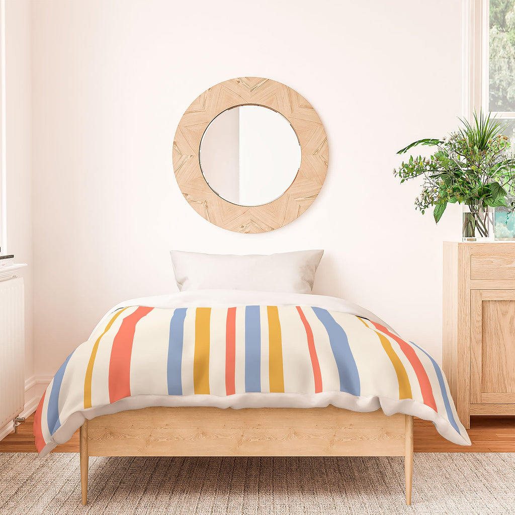 Colour Poems Classic Retro Stripes III Duvet Cover