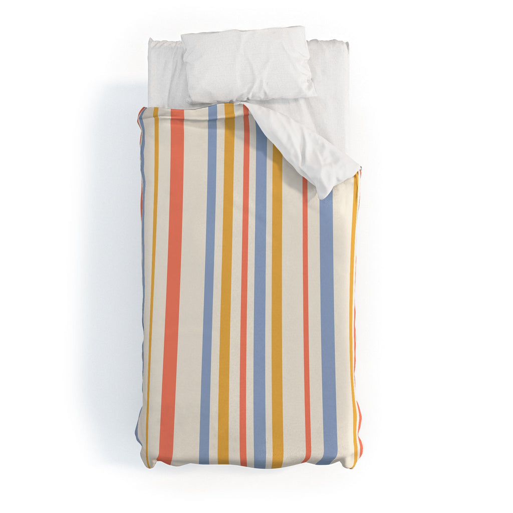 Colour Poems Classic Retro Stripes III Duvet Cover