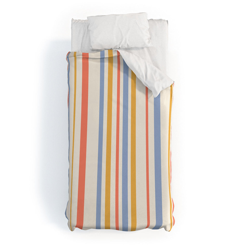 Colour Poems Classic Retro Stripes III Duvet Cover