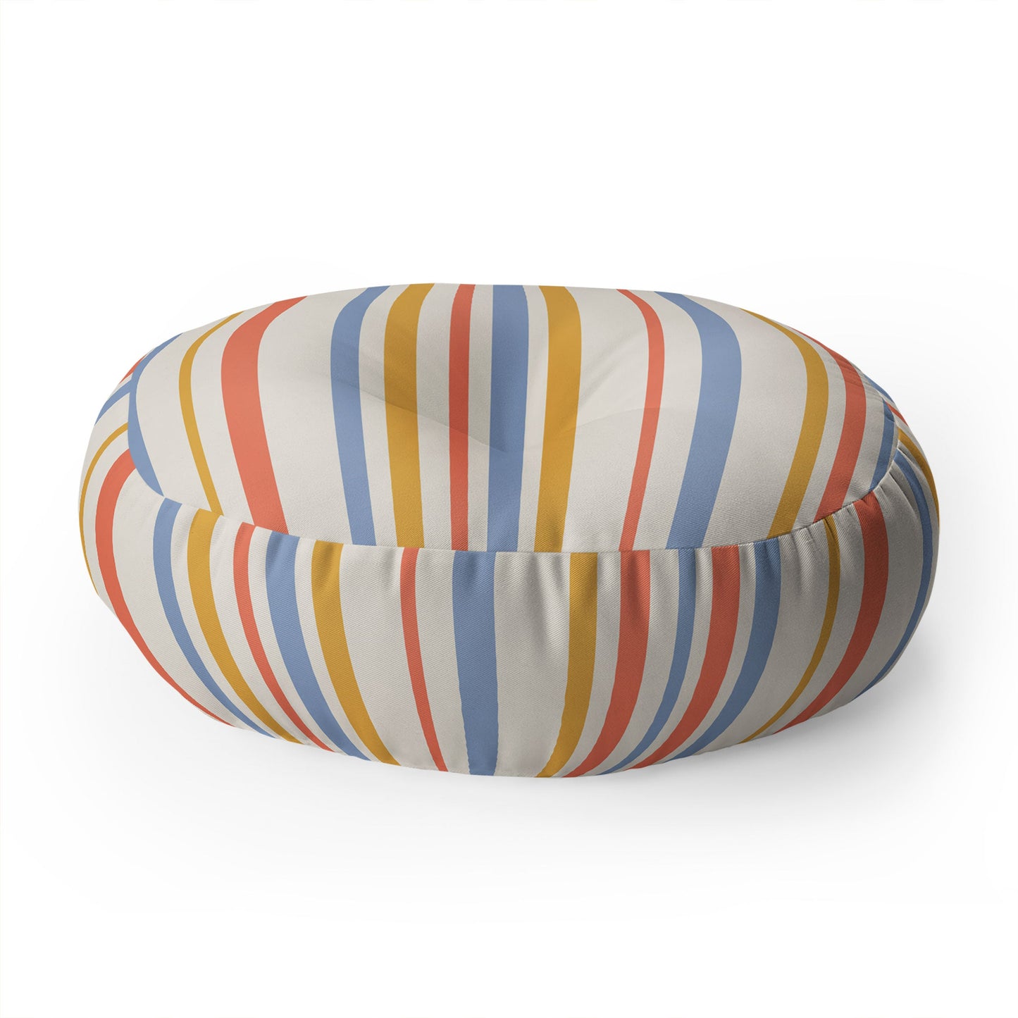 Colour Poems Classic Retro Stripes III Floor Pillow Round