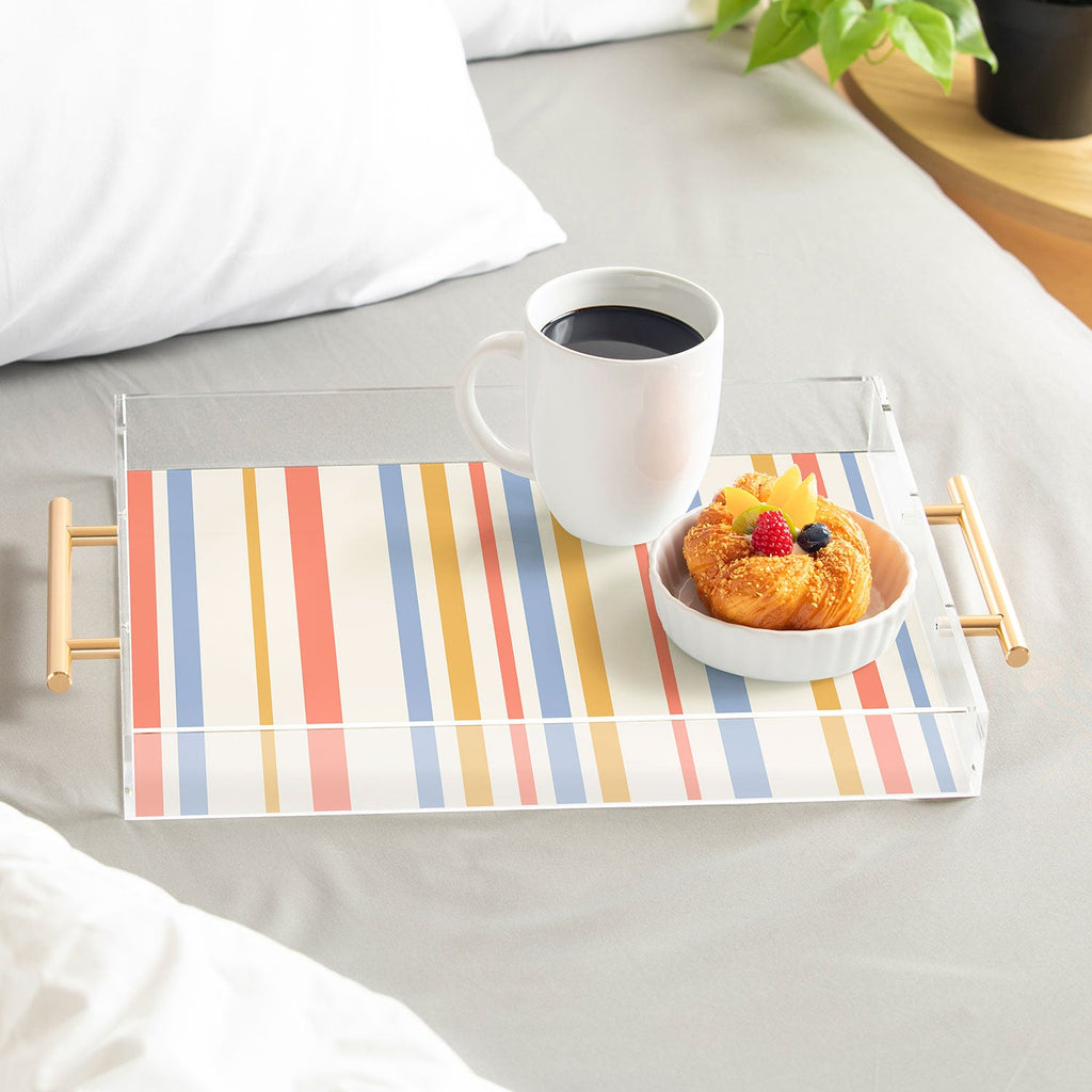 Colour Poems Classic Retro Stripes III Acrylic Tray