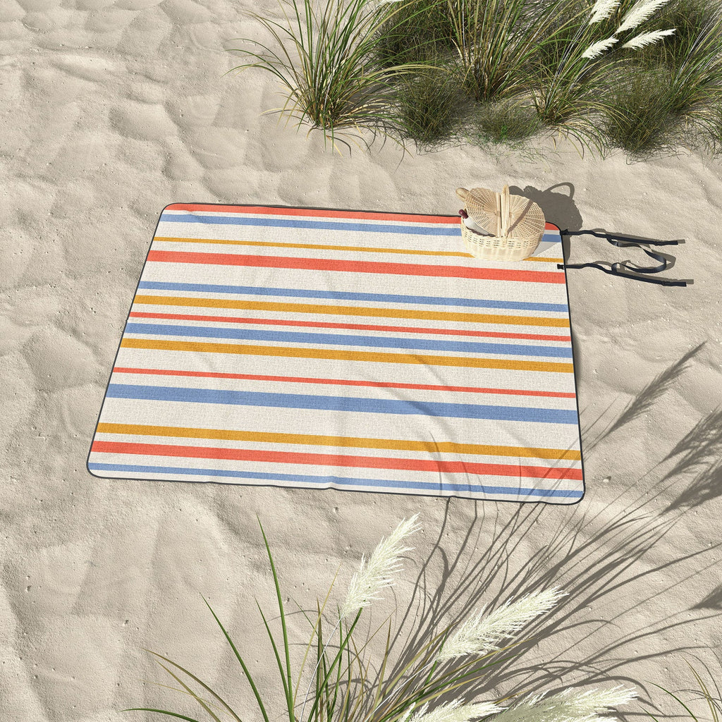 Colour Poems Classic Retro Stripes III Picnic Blanket