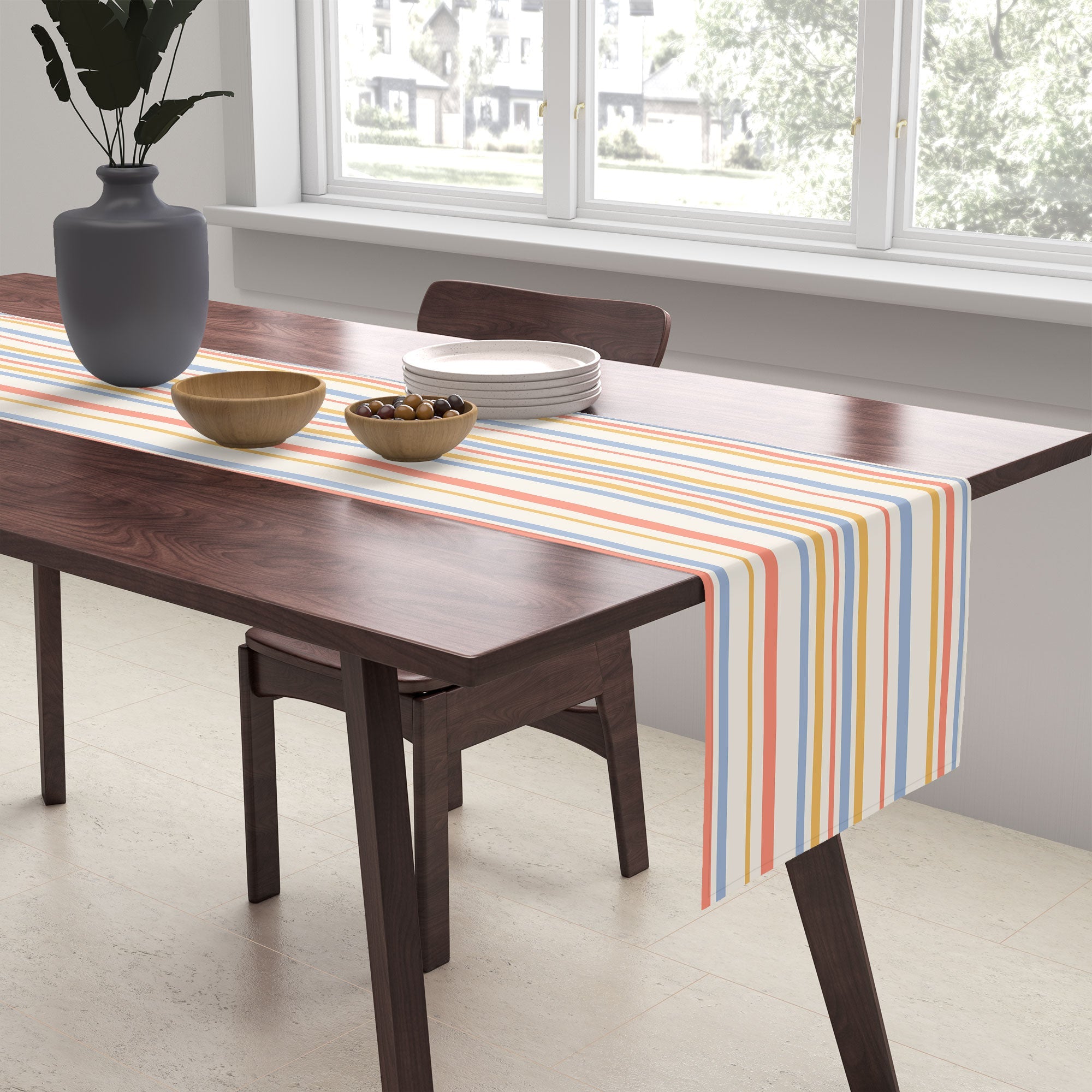 Colour Poems Classic Retro Stripes III Table Runner