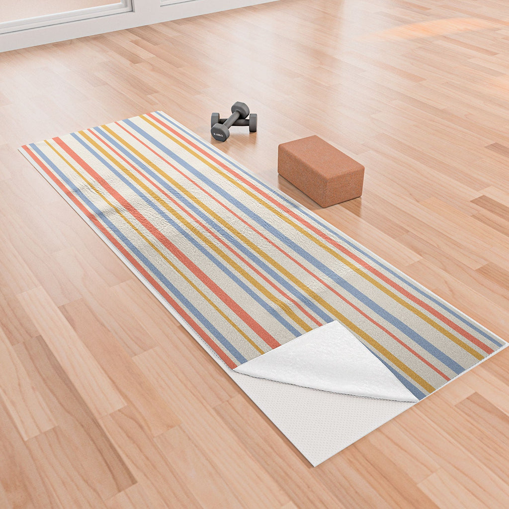 Colour Poems Classic Retro Stripes III Yoga Towel