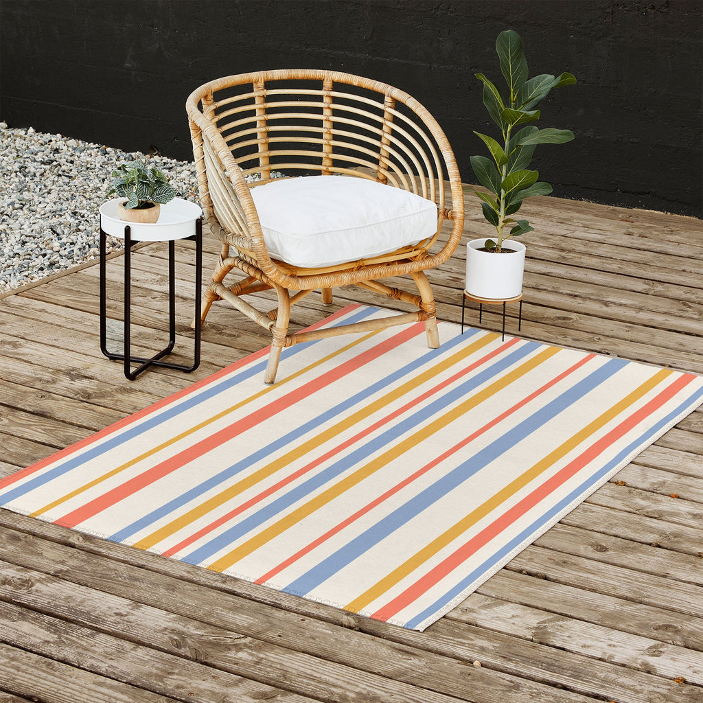 Colour Poems Classic Retro Stripes III Outdoor Rug
