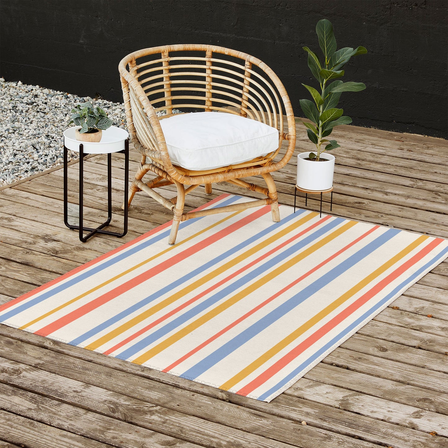 Colour Poems Classic Retro Stripes III Outdoor Rug