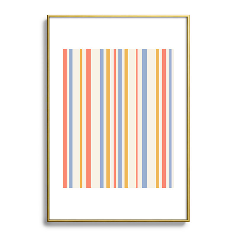 Colour Poems Classic Retro Stripes III Metal Framed Art Print