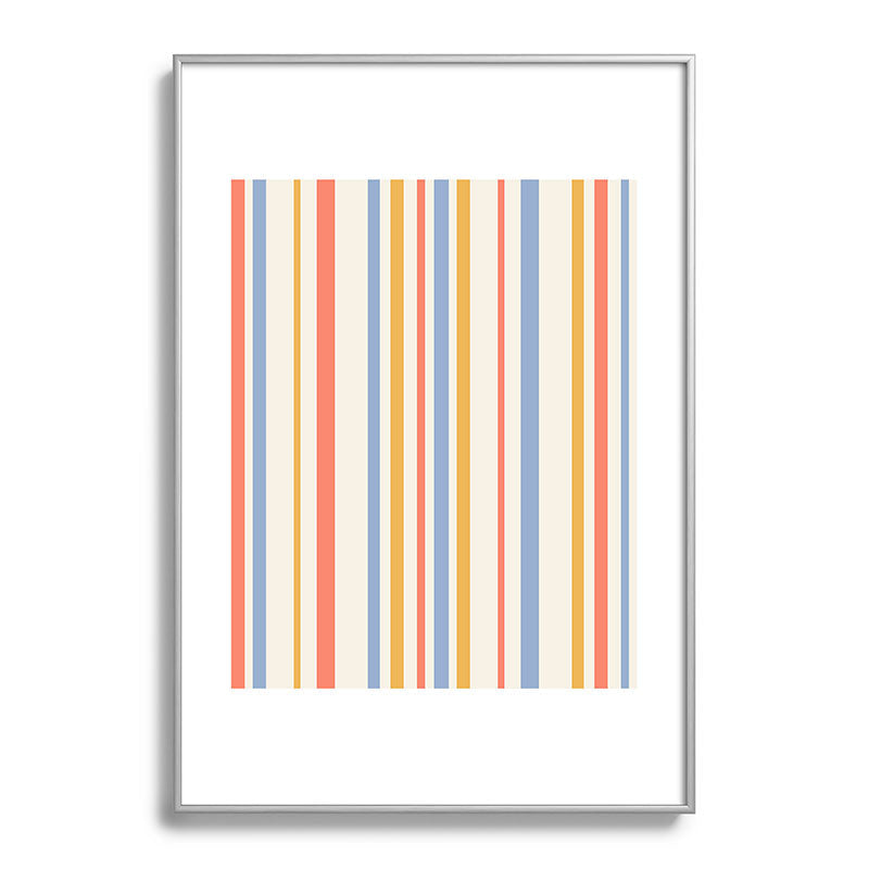 Colour Poems Classic Retro Stripes III Metal Framed Art Print