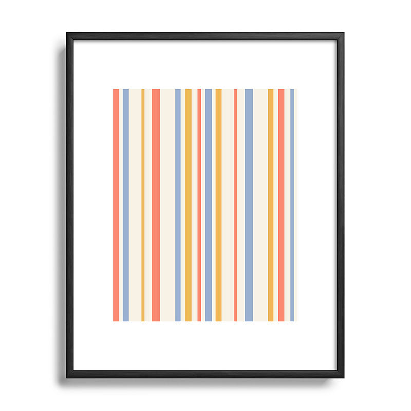 Colour Poems Classic Retro Stripes III Metal Framed Art Print