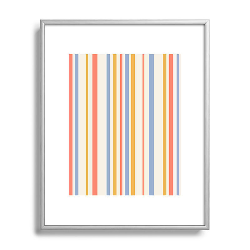 Colour Poems Classic Retro Stripes III Metal Framed Art Print