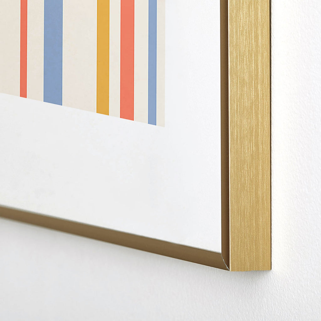Colour Poems Classic Retro Stripes III Metal Framed Art Print